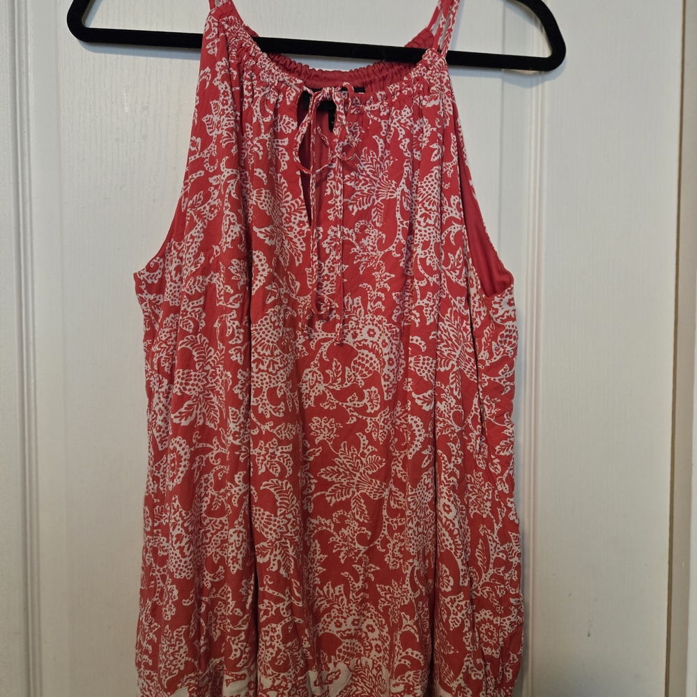 Women’s Dark Pink Floral Halter Tank Top